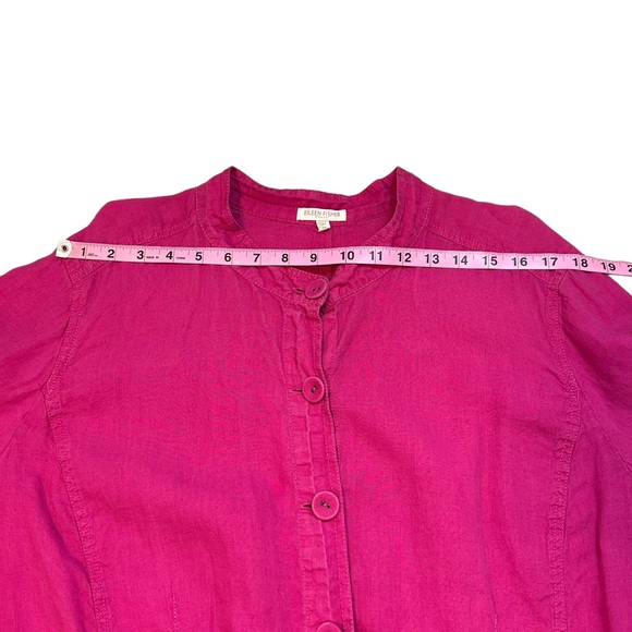 Eileen Fisher Woman | Pink Linen Cinch Waist Jacket Size 3X - Picture 10 of 13